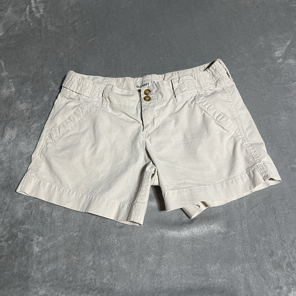 Y2K Old Navy Shorts Womens 6‎ Chino Preppy Khaki Soft Girl Festival Preppy